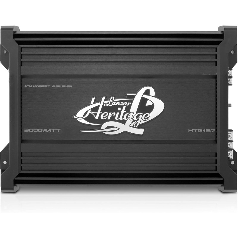 Lanzar Amplifier Car Audio, Amplifier Monoblock, 1 Channel, 3,000 Watt, 2 Ohm, MOSFET, RCA Input, Bass Boost, Amplifier for Car