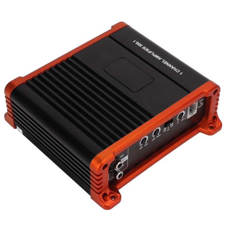 Car Amplifier, 1 Channel Car o Monoblock Amplifier 500W 2Ω 300W 4Ω 10Hz‑300Hz Universal for Car Speakers