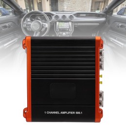 Car Amplifier, 1 Channel Car o Monoblock Amplifier 500W 2Ω 300W 4Ω 10Hz‑300Hz Universal for Car Speakers