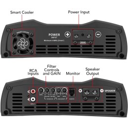 Taramps MD 3000.1 Full Range Amplifier 3000 Watts RMS 4 Ohms 1 Channel High Efficiency Mono Amplifier Class D, Bass Boost Car