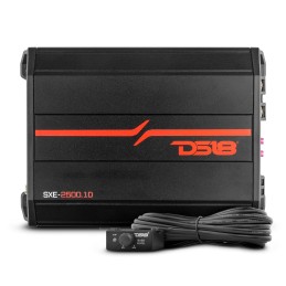 DS18 SXE-2500.1D/BK Car Amplifier Class D 1-Channel Monoblock Amp 800 x 1 RMS @1 Ohm 2500 Watts - Powerful and Compact Amp for