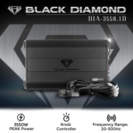 Black Diamond DIA-3550.1D Car Audio Amplifier – 1 Channel, Monoblock, Class D, 3550 Watts