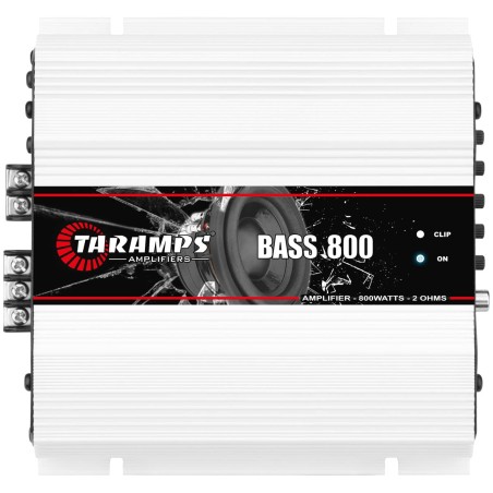 Taramps Bass 800 2 Ohms Monoblock Amplifier 800 Watts Rms 1 Channel 14.4VDC Out Power Full Range, Great for Sub/Bass - Rca/High