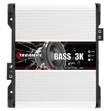 Taramps Bass 3k 1 Channel of 1 Ohm 3000 watts RMS Class D Amplifier Mono Subsonic Filter Low Pass Car Audio 14.4 VDC Highest