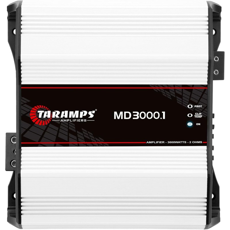 Taramp's MD 3000.1 Full Range Amplifier 3000 Watts RMS 2 Ohms 1 Channel High Efficiency Mono Amplifier Class D, Bass Boost Car