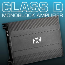 NVX NDA101 1000W MAX Power (500W) RMS N-Series Class-D 1-Ohm Stable Monoblock Subwoofer Amplifier with Included Bass Remote Knob