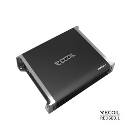 Recoil RED600-1 1320 Watts Class-D Car Audio Mono-Block Subwoofer Amplifier, 1 Ohm Stable, Remote Bass Knob Included