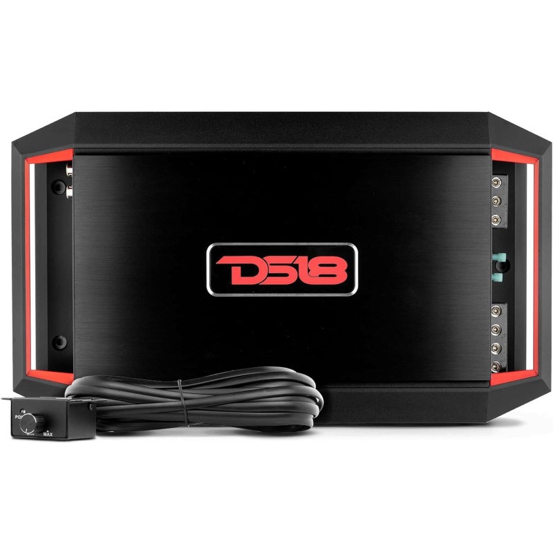 DS18 GEN-X1800.1D Car Audio Amplifier 1-Channel Class D 1800 Watts Max Monoblock Amp - Bass Remote Knob Included - Lightweight