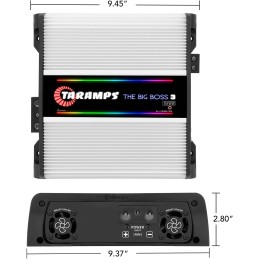 Taramps The Big Boss 3 Bass Amplifier 0.5 to 2 Ohms 3000 Watts RMS 108 RGB Effects, Multi Impedance, 1 Channel Class D,