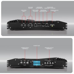 Lanzar 2-Channel High Power MOSFET Amplifier - Slim 6000 Watt Bridgeable Mono Stereo 2 Channel Car Audio Amplifier w/Crossover