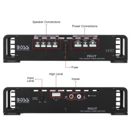 Boss Audio R1002 200W Riot 2 Channel High Power Amplifier