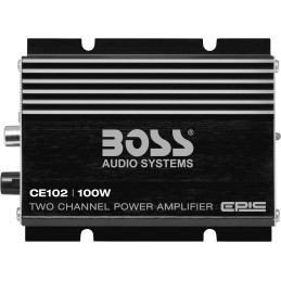 BOSS Audio Systems CE102 2 Channel Car Amplifier - 100 Watts, Full Range, Class A/B, IC (Integrated Circuit)