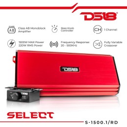 DS18 S-1100.2/RD Car Audio Amplifier – Full-Range, Class Ab, 2 Channel Amplifier, 1100 Watts (Red)