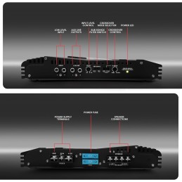 Lanzar 2-Channel High Power MOSFET Amplifier - Slim 1000 Watt Bridgeable Mono Stereo 2 Channel Car Audio Amplifier-Crossover