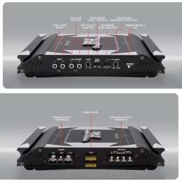 Pyle 2 Channel Car Stereo Amplifier - 1400W Dual Channel Bridgeable High Power MOSFET Audio Sound Auto Small Speaker Amp w/