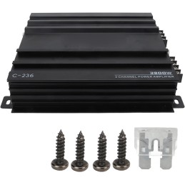 Weikeya Car Audio Amp, Car Stereo Amplifier 2 Channel Multiple Protection 90dB Monoblock for Modification