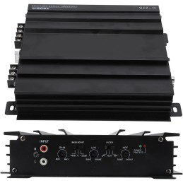 Weikeya Car Audio Amp, Car Stereo Amplifier 2 Channel Multiple Protection 90dB Monoblock for Modification