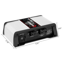 Taramps Bass 1200 2 Ohms Monoblock Amplifier 1200 Watts Rms 1 Channel 14.4VDC Output Power, Full Range Rca/High Level Input, Car