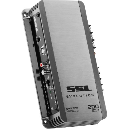 Sound Storm Laboratories EV2.200 Evolution 200 Watt, 2 Channel, 2 to 8 Ohm Stable Class A/B, Full Range Car Amplifier, Gun Metal