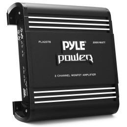 Pyle 2 Channel Car Stereo Amplifier - 2000W High Power Dual Channel Bridgeable Audio Sound Auto Small Speaker Amp Box w/ MOSFET,