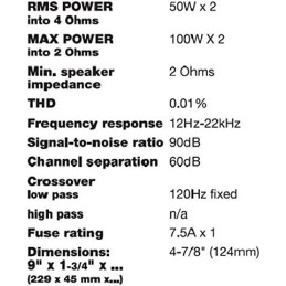 Sound Storm Laboratories EV200.2 Evolution 200 Watt, 2 Channel, 2 to 8 Ohm Stable Class A/B, Full Range, Car Amplifier, Black