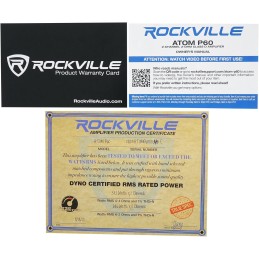 Rockville Atom P60 4800 Watt Peak/1200w RMS 2 Channel Car/ATV Amplifier w Meter