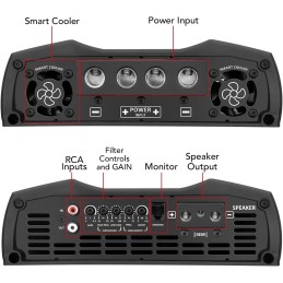 Taramps Smart 5 Monoblock Amplifier 5000 Watts Rms Multi-Impedance Technology 1~2 Ohms 12.6VDC Output Power, Subwoofer Amp Car