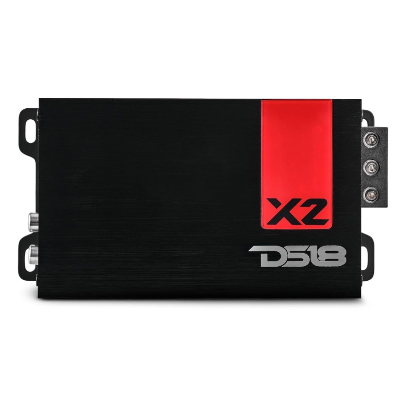 DS18 X2 Amplifier 2-Channel Class D Full Range 2 x 140 Watts RMS @ 4-ohm, Ultra Compact Amplifier, Great Compact Amp for