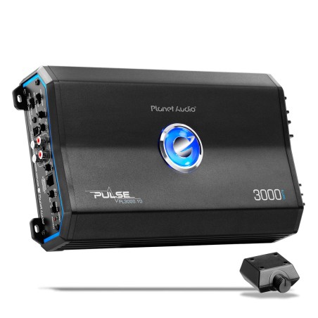 Planet Audio PL3000.1D Pulse Series Car Audio Amplifier – 3000 High Output, Monoblock, Class D, 1 Ohm Stable, Low Level Inputs,