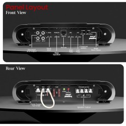 Pyle 2 Channel Car Stereo Amplifier - 4000W Dual Channel Bridgeable High Power MOSFET Audio Sound Auto Small Speaker Amp Box w/