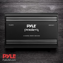 Pyle 2 Channel Car Stereo Amplifier - 4000W Dual Channel Bridgeable High Power MOSFET Audio Sound Auto Small Speaker Amp Box w/