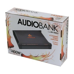 Audiobank AB1500.1 Monoblock 2500 Watt 2 Ohm A/B Class Car Audio Stereo BASS Amplifier with Bass Control, Bridgeable, LED