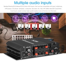 HiFi 4.0 Channel Bluetooth Digital Power Amplifier for Home/Car Bass Audio Amp (S-299)