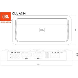 JBL Club A754 4-Kanal Endstufe Auto von Harman Kardon - KFZ Autoradio Verstärker - 4 x 75 Watt oder 2 x 200 Watt für 2 oder 4