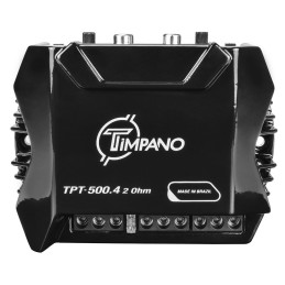 Timpano TPT500.4 Compact 4 Channel Car Audio Amplifier, 4 x 125 Watts at 2 Ohm, Mini Stereo 12 Volts Full Range Class D Amp