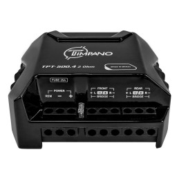 Timpano TPT500.4 Compact 4 Channel Car Audio Amplifier, 4 x 125 Watts at 2 Ohm, Mini Stereo 12 Volts Full Range Class D Amp