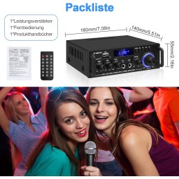 HiFi Verstärker S-288 600W Mini Bluetooth Stereo Audio Verstärker Receiver 12V/ 220V 4 Kanäle Digital Endverstärker