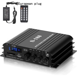 4.1-Kanal Verstärker, 1600W Mini hifi Verstärker, Bluetooth 5.0 für Heimlautsprecher 40W x 4 + Active Subwoofer von 110-240V bis