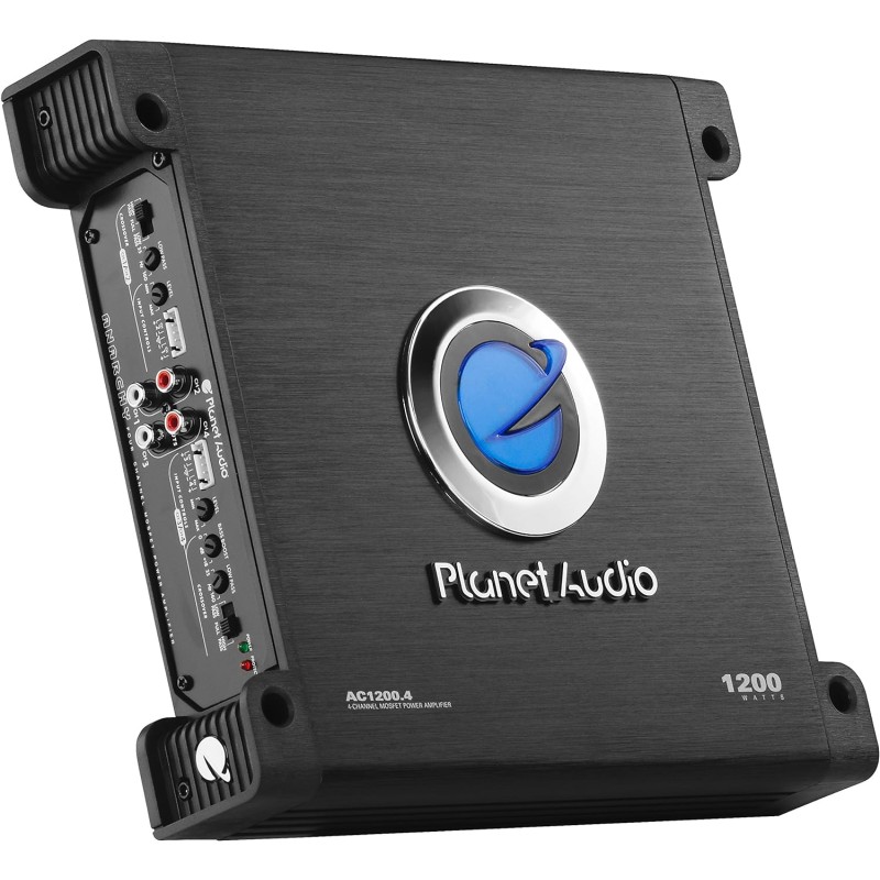 Planet Audio AC1200.4 4 Channel Car Amplifier - 1200 Watts, Full Range, Class A/B, 2-4 Ohm Stable, Mosfet Power Supply,