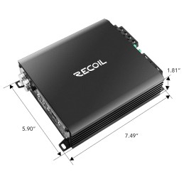 Recoil DI550.4 Full-Range Class-D 4-Channel Car Audio Amplifier, 1,040 Watts Max Power, 2-4 Ohm Stable, Mosfet Power Supply,