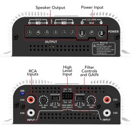 Taramps TS 800x4 Car Audio Multichannel Amplifier 800 Watts Rms 2 Ohms 4 Channel 2 Bridged Channel Full Range Crossover,