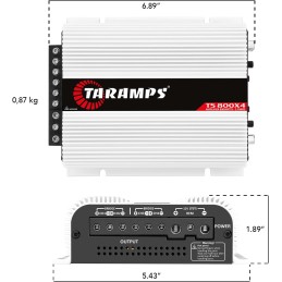 Taramps TS 800x4 Car Audio Multichannel Amplifier 800 Watts Rms 2 Ohms 4 Channel 2 Bridged Channel Full Range Crossover,