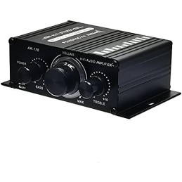 12V 400W Aluminium HiFi Audio Verstärker Auto Stereo Mini Power Amplifier, Stereo-Audioverstärker für Heimautos, Motorräder