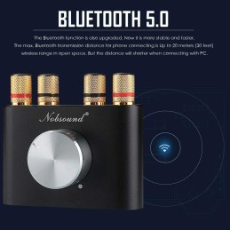 Nobsound Mini Bluetooth 5.0 Digital Power Amplifier HiFi Stereo Verstärker 2.0 Kanal 50W×2 Endstufe Wireless Audio Receiver mit