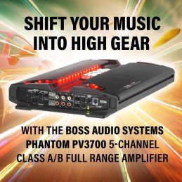 BOSS Audio Systems PV3700 5 Channel Car Stereo Amplifier – 3700 High Output, 5 Channel, 2/4 Ohm Stable, Low/High Level Inputs,