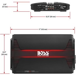 BOSS Audio Systems PV3700 5 Channel Car Stereo Amplifier – 3700 High Output, 5 Channel, 2/4 Ohm Stable, Low/High Level Inputs,