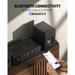 Audio Leistungsverstärker Bluetooth 5.0, Donner 440W Audio Verstärker 4 Kanal, Stereo Receiver mit USB, SD, FM, 2