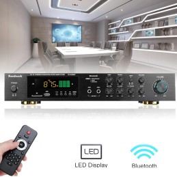 KEESUNG HiFi VerstäRker 5 Kanal Digital FM USB Stereo Amplifier, Bluetooth Stereo Audio Stereo Amplifier Digital Stereo