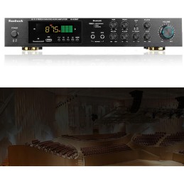 KEESUNG HiFi VerstäRker 5 Kanal Digital FM USB Stereo Amplifier, Bluetooth Stereo Audio Stereo Amplifier Digital Stereo