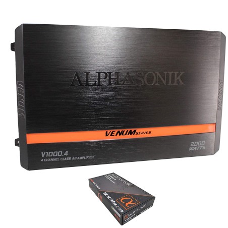 Alphasonik V1200.5 Venum Series 2400 Watts Max 5-Channel Car Amp with Power Plant Chip 4-Way Protection Circuitry Multi-Channel